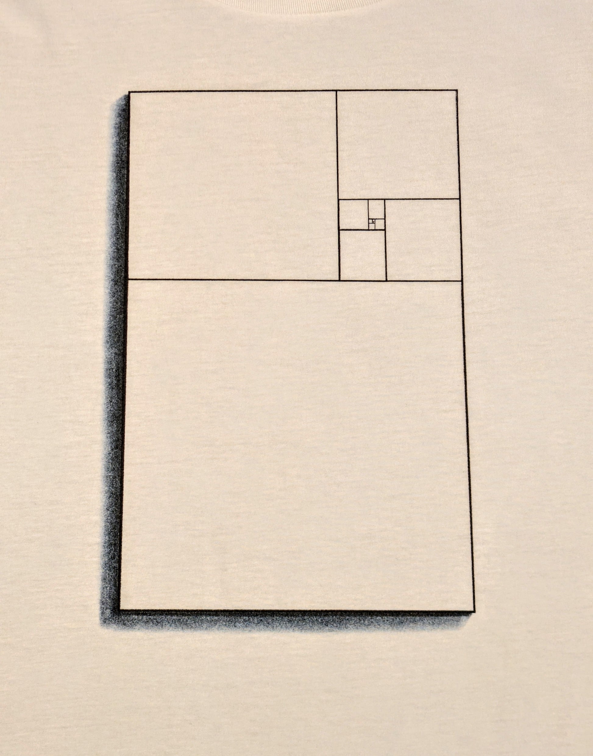 Fine line illustration of the golden ratio within a rectangle 